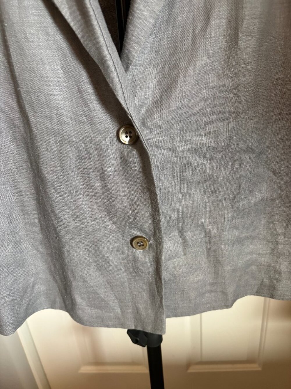 Linen Unstructured Jacket Button Front - Picture 3 of 6